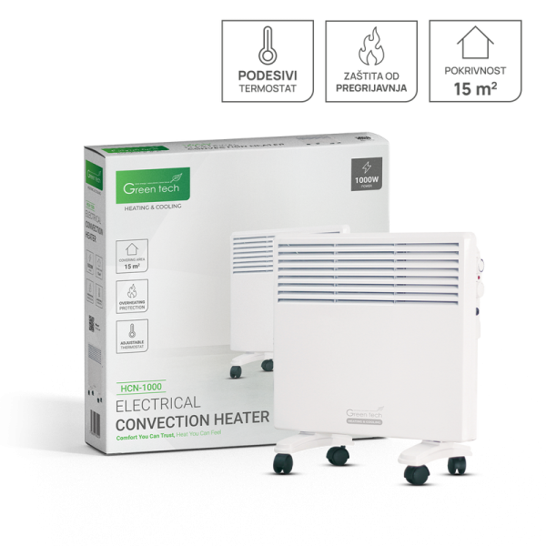 GREEN TECH Konvektorska grijalica Green Tech 1000W, električna - HCN-1000