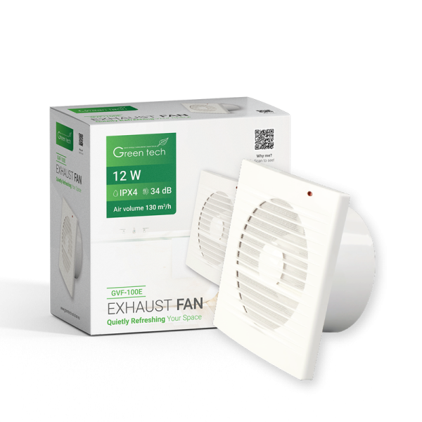 GREEN TECH Ispušni ventilator Green Tech GVF-100E s automatskim zatvaranjem