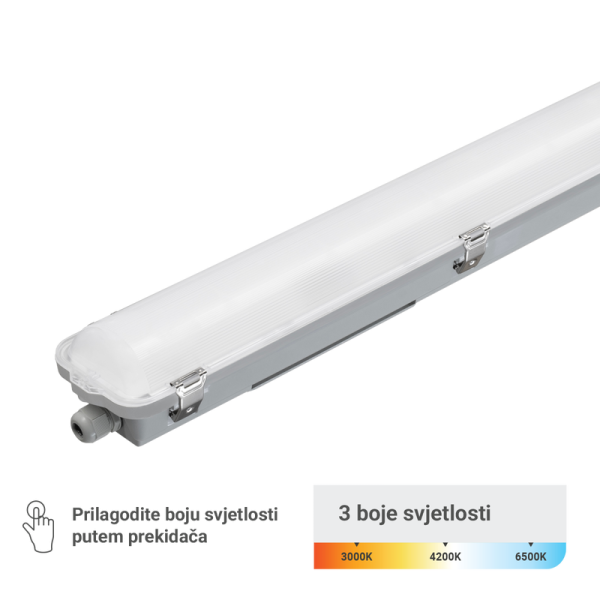 GREEN TECH LED vodotijesna svjetiljka Green Tech, 15W, 3CCT, IP66, 636 cm - LWF-636-15W