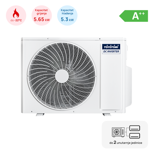 TOYOTOMI Multi split TOYOTOMI vanjska jedinica 5,3kW, 2 izlaza, 2 x 6,35 (1/4") - MULR32-18INV-2