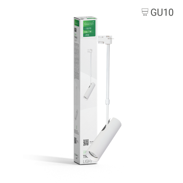 GREEN TECH Šinska svjetiljka Green Tech, GU10, IP20, bijela - L100-WH