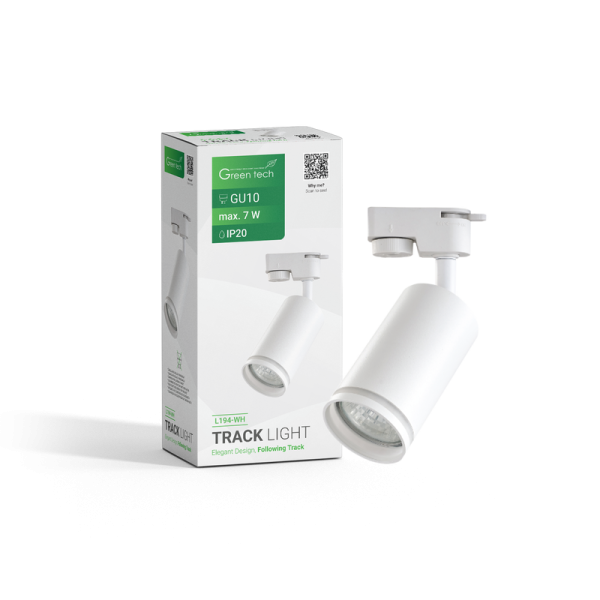 GREEN TECH Šinska svjetiljka Green Tech, GU10, IP20, bijela - L194-WH
