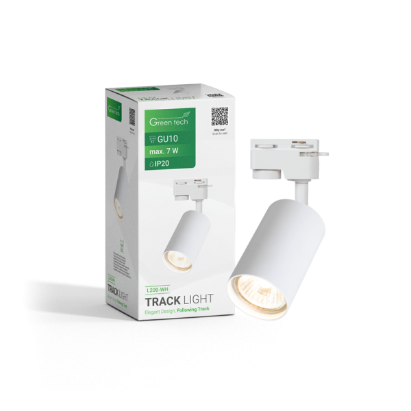 GREEN TECH Šinska svjetiljka Green Tech, GU10, IP20, bijela - L200-WH