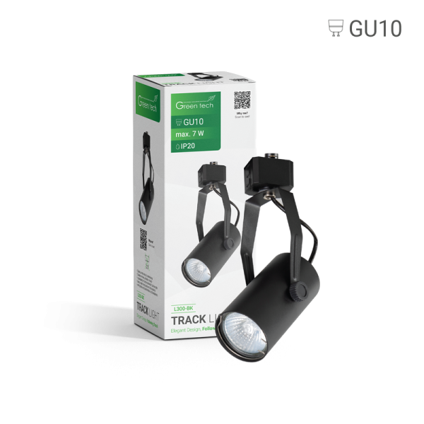 GREEN TECH Šinska svjetiljka Green Tech, GU10, IP20, crna - L300-BK
