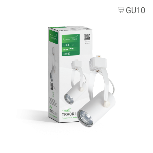 GREEN TECH Šinska svjetiljka Green Tech, GU10, IP20, bijela - L300-WH