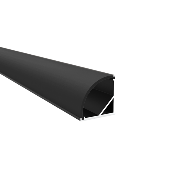 GREEN TECH Aluminijski profil Green Tech 16x16x2000 mm, nadgradni kutni, pokrov crni/bijeli - AP-10MM02-BK.
