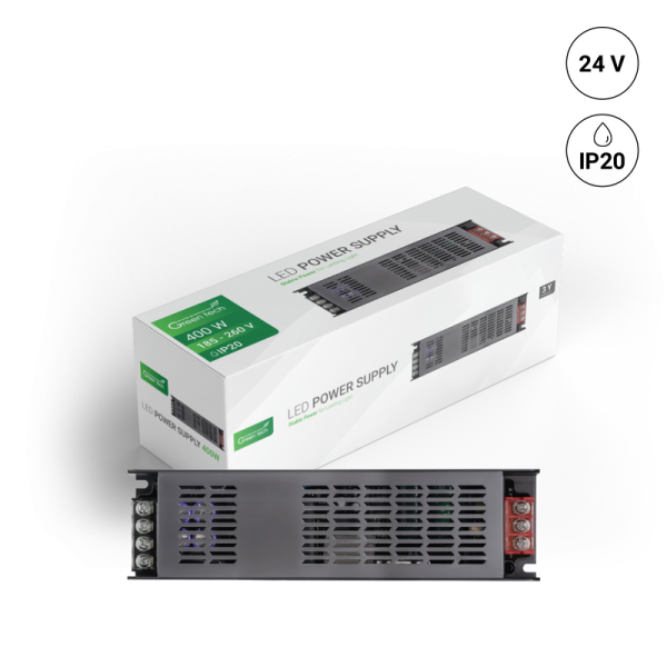 GREEN TECH LED napajanje Green Tech 400W, 24V, IP20 - PS-IP20-24V-400W