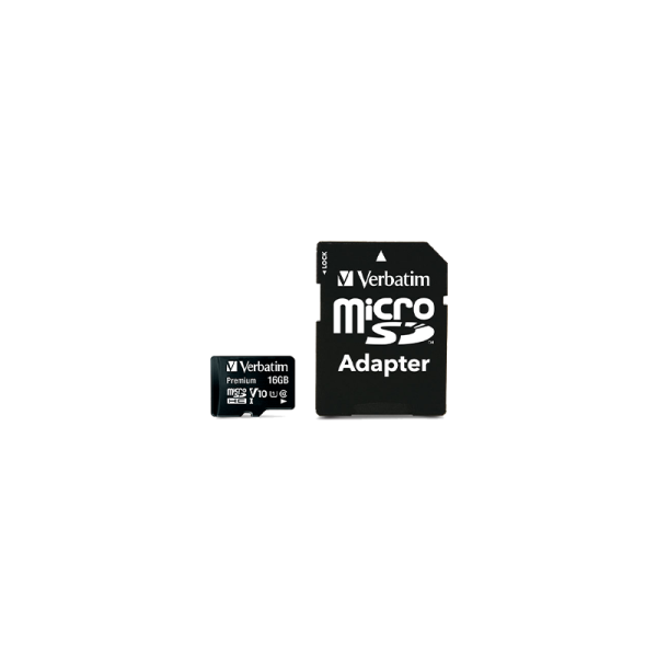 Verbatim Memorijska kartica MicroSDHC Verbatim 16GB, (C10) UHS-I, sa adapterom - 44082