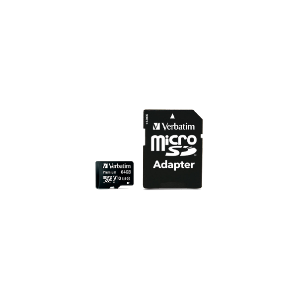 Verbatim Memorijska kartica MicroSDXC Verbatim 64GB, (C10) UHS-I, sa adapterom,premium - 44084