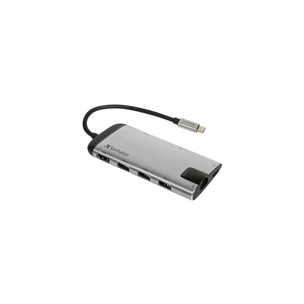 Verbatim USB-C hub Verbatim, 1x USB 3.1 Gen1, 3x USB 3.0, HDMI 4K(30Hz), SD/MicroSD, RJ45 - 49142