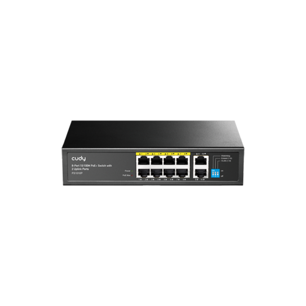 Cudy Switch Cudy FS1010P, 8-portni, 10/100M, PoE+, 2x uplink, 120W