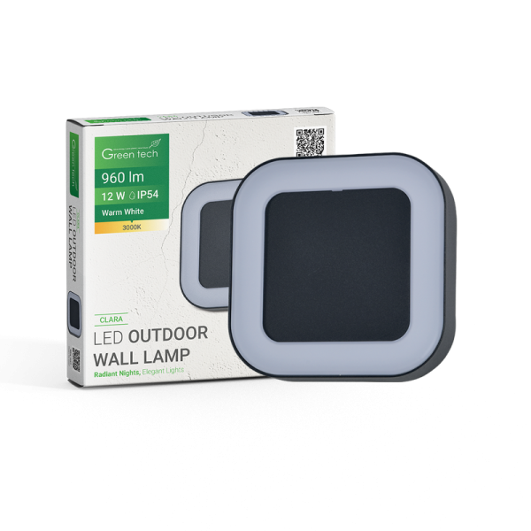 GREEN TECH LED vanjska zidna svjetiljka Green Tech 12W, 3000K, IP54 - CLARA