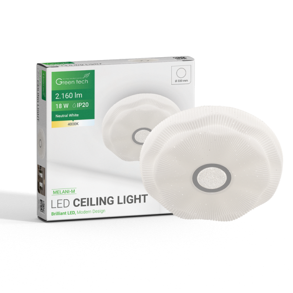 GREEN TECH LED plafonjera Green Tech 18W, 4000K, fi 33cm - MELANI-M