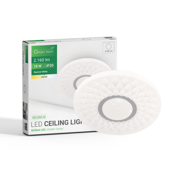GREEN TECH LED plafonjera Green Tech 18W, 4000K, fi 33cm - HELENA-M