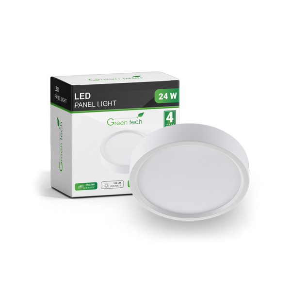 GREEN TECH LED panel Green Tech 24W, 4200K, nadgradni, okrugli - CX-R02-24NW
