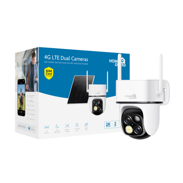 Homeguard Homeguard 2K 4G SiM, PTZ Solarna kamera, AI detekcija - HGWBC-419S