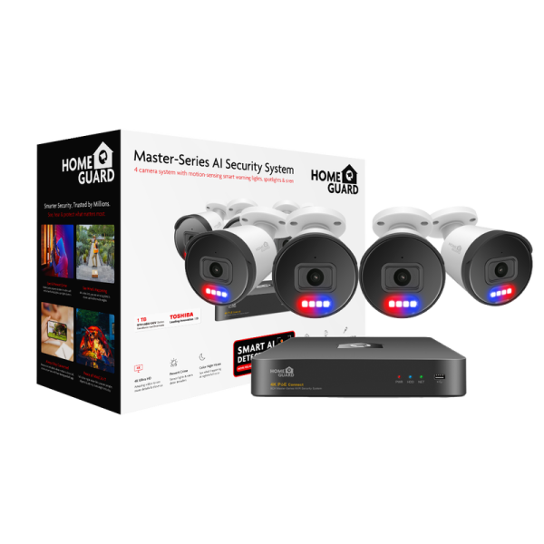 Homeguard Homeguard POE Set 4K NVR 8CH+4 kamere, svjetlosno/zvučni alarm, AI detekcija - HGNVK-88504