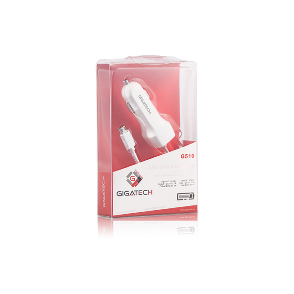 GIGATECH USB AUTO PUNJAČ S MIKRO KABLOM GIGATECH - G510