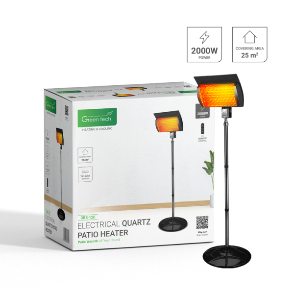 GREEN TECH Kvarcna terasna grijalica Green Tech 2000W, električna - OBS-120