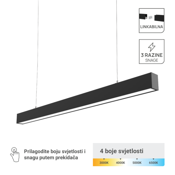 GREEN TECH LED linearna svjetiljka Green Tech modularna 60W, 4CCT, 130lm/W, 113cm - LL-5070-60W