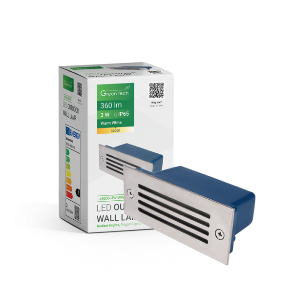 GREEN TECH LED vanjska zidna svjetiljka Green Tech 3W, 3000K, IP65 - J6006-3W-WW