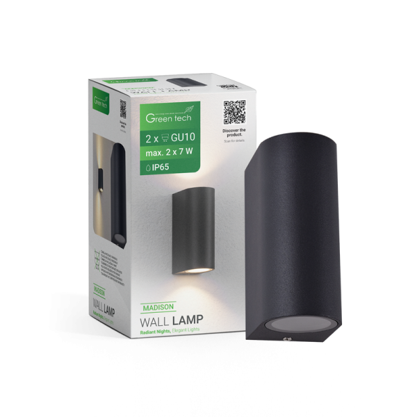 GREEN TECH Vanjska zidna svjetiljka Green Tech GU10 x 2, IP65 - MADISON