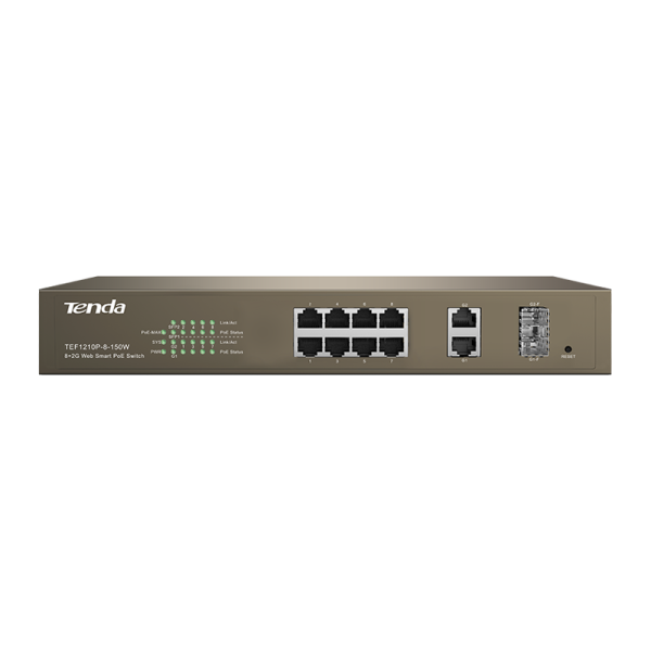 TENDA Tenda Gigabit combo PoE web smart switch TEF1210P-8-150W